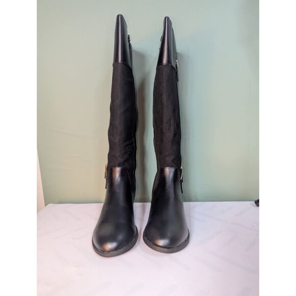 Karen Scott Deliee Riding Tall Boots Womens 5.5 M Black Microsuede Zip Shoes NWB - Picture 5 of 10